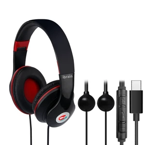 ibrain Air Tube Headset with USB C Jack Air Tube Over-Ear Headphones Wired Airtube Earphones with Microphone Volume Control Black ibrain Air Tube Headset with USB C Jack Air Tube Over-Ear Headphones Wired Airtube Earphones with Microphone Volume Control Black