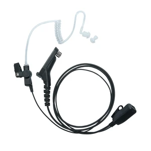 HEOPBIRD Acoustic Tube Earpiece Compatible with Motorola XPR7550e APX6000 | Surveillance Headset, PTT Mic,Covert, Clear Audio, Coiled Cord, Comfort, Durable, Works with XPR6550 XPR7350 APX4000 & More