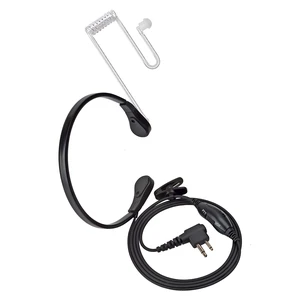 HYSHIKRA Throat Mic, Walkie Talkie Earpiece with Mic, Covert Acoustic Tube Headset with VOX for Motorola CP200 GP2000 XU1100 GP300 Yaesu FT-4XR FT-4VR FT-65R FT-25R Handheld 2-Way Radio HT
