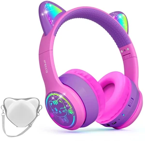 IFECCO Kids Bluetooth Headphones with Case,Cute LED Light Up Cat Ears | Children Girls Wireless Headphones,for School Travel Gifts,Volume-limiting,with Mic,for 3-14Years IFECCO Kids Bluetooth Headphones with Case,Cute LED Light Up Cat Ears | Children Girls Wireless Headphones,for School Travel Gifts,Volume-limiting,with Mic,for 3-14Years