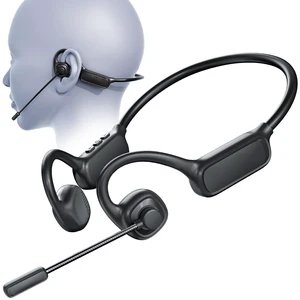 Open Ear Headphones with Mic, Dual-Mode Wireless Bluetooth 5.4+ USB-C Wired Headset, Bluetooth Headphones with 20Hrs Battery, Noise Cancelling Mic, Hi-Fi Stereo Sound Headphones for Driving,Work,Sport Open Ear Headphones with Mic, Dual-Mode Wireless Bluetooth 5.4+ USB-C Wired Headset, Bluetooth Headphones with 20Hrs Battery, Noise Cancelling Mic, Hi-Fi Stereo Sound Headphones for Driving,Work,Sport