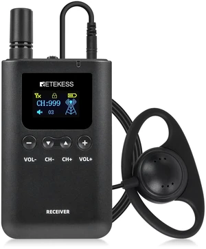 Retekess TT129 Audio Tour Guide System, Tour Guide Headsets (1RX) | for Church, School,Level 4 Noise Reduction, Clear Sound Quality, 120H, One-key Operation, 200M Retekess TT129 Audio Tour Guide System, Tour Guide Headsets (1RX) | for Church, School,Level 4 Noise Reduction, Clear Sound Quality, 120H, One-key Operation, 200M