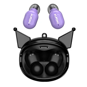 Hello Kitty Kuromi Wireless Bluetooth Earbuds with Rotating Charging Case | Built-in Mic, Hands-Free Calling, Purple and Black Design for Kids & Fans | Flip Face Feature Hello Kitty Kuromi Wireless Bluetooth Earbuds with Rotating Charging Case | Built-in Mic, Hands-Free Calling, Purple and Black Design for Kids & Fans | Flip Face Feature