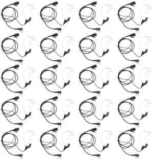 Pdflie K1 Surveillance Headset with PTT Mic Security Acoustic Tube Earpiece for Baofeng UV-5R UV-82 UV-82HP BF-888S BF-F8HP AR-152 Arcshell Retevis RT21 RT22 RT27 RT68 Kenwood 2Pin Radio (20pack)