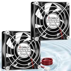 2 Pack IP67 80mm Waterproof Computer Fan 12V DC 2P for DIY Cooling | Dual Ball Bearing High Speed Small 12v Fan for RV Fridge Greenhouse solar generators PSU chicken coops Electronics Cabinet 2 Pack IP67 80mm Waterproof Computer Fan 12V DC 2P for DIY Cooling | Dual Ball Bearing High Speed Small 12v Fan for RV Fridge Greenhouse solar generators PSU chicken coops Electronics Cabinet