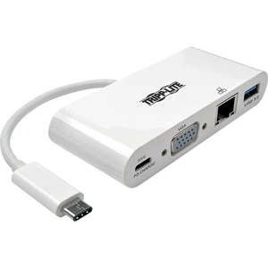 USB-C Multiport Adapter Converter Docking Station, VGA 1080p @ 60Hz, USB-A Hub, 60W PD Charging Port, Gigabit Ethernet, Thunderbolt 3 Compatible, White, 3-Year Warranty (U444-06N-VGU-C) USB-C Multiport Adapter Converter Docking Station, VGA 1080p @ 60Hz, USB-A Hub, 60W PD Charging Port, Gigabit Ethernet, Thunderbolt 3 Compatible, White, 3-Year Warranty (U444-06N-VGU-C)