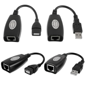 2 Pairs USB RJ45 Extension Adapter, USB 2.0 to RJ45 LAN Extension | Adapter Over Cat5/Cat5e/Cat6 Cable Connector Compatible with Computers, Mobile Phones, Keyboards, U Disks, Printers 2 Pairs USB RJ45 Extension Adapter, USB 2.0 to RJ45 LAN Extension | Adapter Over Cat5/Cat5e/Cat6 Cable Connector Compatible with Computers, Mobile Phones, Keyboards, U Disks, Printers