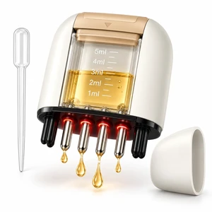 Electric Auto Hair Oil Applicator for Scalp, Hair Serum Comb with Dropper | Gentle Vibration & Red Light Mode, 4 Rolling Tips, Measured Reservoir, IPX6 Water-Resistant, Type-C Rechargeable Electric Auto Hair Oil Applicator for Scalp, Hair Serum Comb with Dropper | Gentle Vibration & Red Light Mode, 4 Rolling Tips, Measured Reservoir, IPX6 Water-Resistant, Type-C Rechargeable