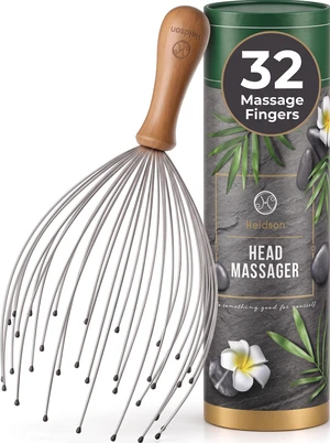 Wire Head Massager 32 Fingers Scalp Head Scratcher Whisk Tool | Dermatest "excellent", 32 flexible stainless steel fingers, manual head spa tool, tingling scalp & neck relaxation Wire Head Massager 32 Fingers Scalp Head Scratcher Whisk Tool | Dermatest "excellent", 32 flexible stainless steel fingers, manual head spa tool, tingling scalp & neck relaxation
