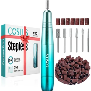C40 Electric Nail Drill Professional, Precise Speed Dial, Blue | Nail File Machine for Acrylic Gel Dip Powder Removal, Compact Manicure Tools, Beginner-friendly Polishing Set, Home