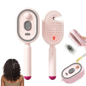 Electric Spray Air Cushion Massage Comb, Hair Brush with Water Spray, Rechargeable Anti-Static Hair Brush with Fine Mist Spray and Red Light Scalp Massage, Wet Dry Hair Styling for Women Men1