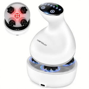 Electric Head Massager,Red Light Scalp Massager for Stress Relief | Cordless 4-Head Kneading, Newly-Upgraded Electric Scalp Massager with Micro-Pulse & Digital Display for Scalp Massage