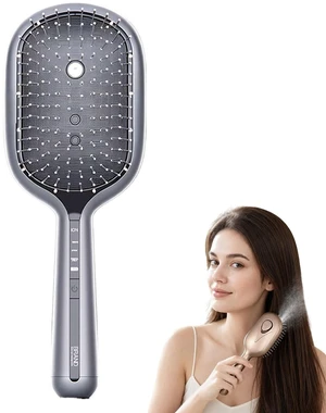 Red Light Scalp Massager, Electric Spray Air Cushion Massage Comb (Gray) | ABS & silicone, 6800 VPM Deep Vibration, Negative Ion Therapy for Dry Scalp & Frizz Control, 9.7in for Travel & Gift Red Light Scalp Massager, Electric Spray Air Cushion Massage Comb (Gray) | ABS & silicone, 6800 VPM Deep Vibration, Negative Ion Therapy for Dry Scalp & Frizz Control, 9.7in for Travel & Gift