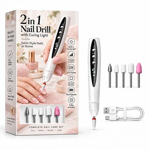 Electric Nail File Drill Grinder for Thick Toenails Rechargeable Cordless Professional Manicure Pedicure Tool Buffer Sander Toe Fingernail Care Kit Adults Seniors Digital Display