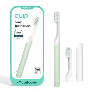 Sonic Electric Toothbrush for Adults, Extra Brush Head, Sage Green | Includes 2 Brush Heads and Travel Cover Mount, AAA Battery, 3 Month Battery Life, 2 Minute Timed Brushing, Travel Ready