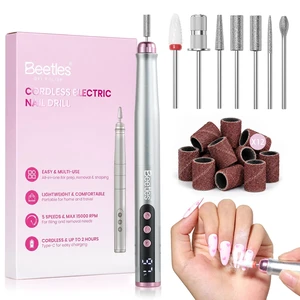 Cordless Nail Drill, 7 Bits Electric Nail File 5 Speeds LED Display | Rechargeable Electric Nail Drill 0-15000 RPM for Nail Tips Gel Polish Removal, Prep Cuticle Care Drill Nails Machine DIY Home