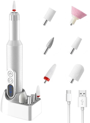 Portable Electric Nail Drill for Women - Efile Nail Grinder Tool for Fingers Toenails Acrylic Nails - 18000 PRM Rechargeable Manicure Pedicure Polishing Cuticle Nail Buffer for Home Salon Use