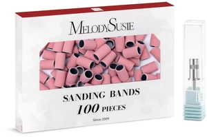 100 Pcs Sanding Bands with Mandrel 180 Grit Pink | Nail Drill Bits, 180 Fine,6.65mm Mandrel Bit, 3/32''for Nail Drill, Manicures and Pedicures