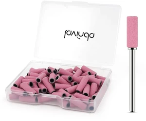 Small Sanding Bands Nail Drill Bit, 80 Piece Extra Fine Sanding Bands for Nail Drill with 3.1mm Mandrel Bit for Acrylic Nails Gel Removing Shaping Polishing Nail Salon Use (240 Grit, Pink)