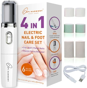 Electric Nail Buffer and Shine Kit for Natural Nails: Manicure Pedicure Tools with Callus Remover Foot Care, Best Electronic Mani Pedi Polisher Set to Buff, Polish, File Thick Toenails Electric Nail Buffer and Shine Kit for Natural Nails: Manicure Pedicure Tools with Callus Remover Foot Care, Best Electronic Mani Pedi Polisher Set to Buff, Polish, File Thick Toenails