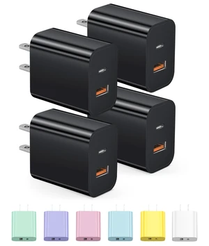 USB C Charger Block Fast Charging Block Type C Charger Multiport Adapter | 20W Wall Chargers for iPhone Air/17/17 Plus/17 Pro/17 Pro Max/16/16 Plus/16 Pro/16 Pro Max/15/15 Pro/15 Max/14/Samsung(Black)