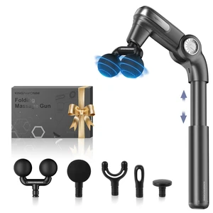 Foldable Massage Gun Deep Tissue, Dual-Ball Head, Model JA-G7 | Adjustable Head Angle, Extendable Handle, Handheld Percussion Back Massager Gun for Pain Relief, Gift for Men Women Foldable Massage Gun Deep Tissue, Dual-Ball Head, Model JA-G7 | Adjustable Head Angle, Extendable Handle, Handheld Percussion Back Massager Gun for Pain Relief, Gift for Men Women