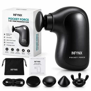Mini Massage Gun, Deep Tissue, Portable, Travel Muscle Massager | 4 Heads, 4 Speeds (8002400 RPM), 6.5mm Deep Tissue, USB Charging, Travel Size Mini Massage Gun, Deep Tissue, Portable, Travel Muscle Massager | 4 Heads, 4 Speeds (8002400 RPM), 6.5mm Deep Tissue, USB Charging, Travel Size
