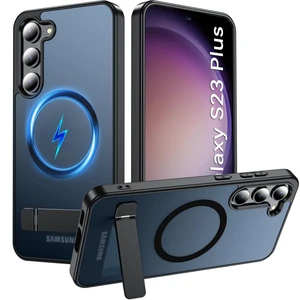 Magnetic for Samsung Galaxy S23+ Plus Phone Case with Stand, Black | Shockproof Military Grade Drop Protection S23+ Case Fit for Magsafe, Translucent Back Phone Cover With Adjustable Kickstand Magnetic for Samsung Galaxy S23+ Plus Phone Case with Stand, Black | Shockproof Military Grade Drop Protection S23+ Case Fit for Magsafe, Translucent Back Phone Cover With Adjustable Kickstand