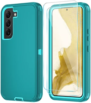 for Samsung Galaxy S22 Case, 3-Layer Cover, LakeBlueSkyBlue | Heavy Duty Shockproof & Dropproof Phone Case with 2 Pack HD Screen Protector for Samsung Galaxy S22 6.1'' for Samsung Galaxy S22 Case, 3-Layer Cover, LakeBlueSkyBlue | Heavy Duty Shockproof & Dropproof Phone Case with 2 Pack HD Screen Protector for Samsung Galaxy S22 6.1''