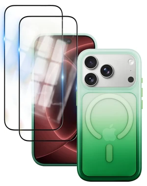 Gradient Case for iPhone 18 Pro Max / 17 Pro Max, Transparent Hard TPU Shock Absorbing Protective Cover with 2 Screen Protector, Slim Fit AntiScratch Cell Phone Shell, Iridescent Cute Gradient