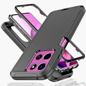 for Moto g 5G 2026/g Play 5G 2026 Case, Black | with Explosion-proof film [1 Pack], 3 in 1, Shockproof TPU Hard PC Bumper, Drop-Proof Shell