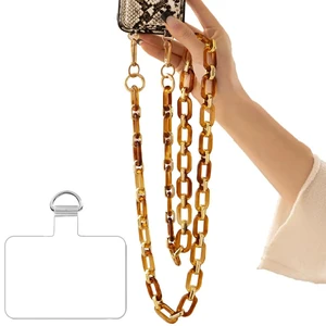 Phone Crossbody Chain Cell Phone Lanyard,Acrylic Shouder Strap Universal Cellphone Chain Strap with Tether Patches Compatible with Most Phones Bag Purse Phone Crossbody Chain Cell Phone Lanyard,Acrylic Shouder Strap Universal Cellphone Chain Strap with Tether Patches Compatible with Most Phones Bag Purse