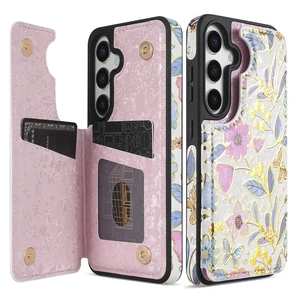 for Galaxy S26 Plus Wallet Case Double Magnetic,Colorful Butterfly | PU Leather,RFID Blocking,Credit Card Holder, Kickstand,Shockproof TPU Shell,For women and men,Flip Phone Case,Floral Pattern