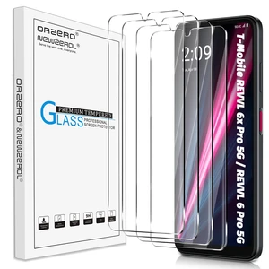 (4 Pack Tempered Glass Screen Protector Compatible for T-Mobile REVVL 6x Pro 5G / REVVL 6 Pro 5G 6.82 inch, Protector De Pantalla 2.5D Arc Edges 9H HD Bubble-Free (4 Pack Tempered Glass Screen Protector Compatible for T-Mobile REVVL 6x Pro 5G / REVVL 6 Pro 5G 6.82 inch, Protector De Pantalla 2.5D Arc Edges 9H HD Bubble-Free