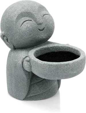 Buddha Tea Light Holder, Zen Candle Holder Monk Figurine Japanese Decor Buddha Tea Light Holder, Zen Candle Holder Monk Figurine Japanese Decor