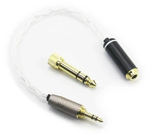 NewFantasia 3.5mm 1/8" TRS Male and 6.3mm 1/4" Adapter to 4.4mm Balanced Female Headphone Audio Adapter Cable NewFantasia 3.5mm 1/8" TRS Male and 6.3mm 1/4" Adapter to 4.4mm Balanced Female Headphone Audio Adapter Cable