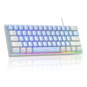 Camiysn Mini Gaming Keyboard, 60% Percent Keyboard, 61 Keys Mechanical Feel, Compact RGB Backlit, Waterproof Circuit Board, White Black, Compatible with Windows PC, Mac, PS4, Xbox One (White Blue) Camiysn Mini Gaming Keyboard, 60% Percent Keyboard, 61 Keys Mechanical Feel, Compact RGB Backlit, Waterproof Circuit Board, White Black, Compatible with Windows PC, Mac, PS4, Xbox One (White Blue)