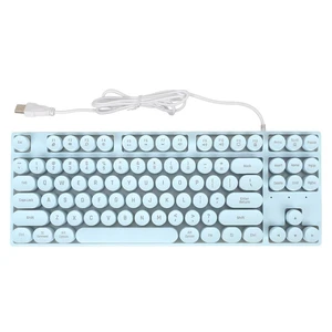 Anu Limen 87-Key Round Mechanical Gaming Keyboard Ergonomic Wired USB Keyboard with Colorful Backlit for PC & Laptop,Compact Design 14x5.12x1.38 in(Blue) Anu Limen 87-Key Round Mechanical Gaming Keyboard Ergonomic Wired USB Keyboard with Colorful Backlit for PC & Laptop,Compact Design 14x5.12x1.38 in(Blue)
