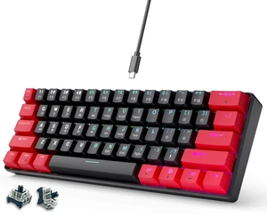 abucow 60% Mechanical Gaming Keyboard Black Switch Wired Compact Keyboard Anti-Ghosting No-Conflict 61 Swappable keycaps Ergonomic Design for Windows/Mac (Red-Black) abucow 60% Mechanical Gaming Keyboard Black Switch Wired Compact Keyboard Anti-Ghosting No-Conflict 61 Swappable keycaps Ergonomic Design for Windows/Mac (Red-Black)