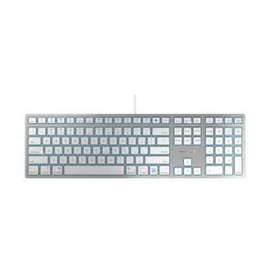 Cherry KC 6000C for MAC, Wired Mac Keyboard with Number Pad, USB-C Connection, Whisper-Quiet Keys, Thin Design, SX Scissor Switches, QWERTY, Silver/White Cherry KC 6000C for MAC, Wired Mac Keyboard with Number Pad, USB-C Connection, Whisper-Quiet Keys, Thin Design, SX Scissor Switches, QWERTY, Silver/White