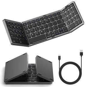BLOSOMEET Pocket-Sized Foldable Bluetooth Keyboard, Works with Phones & Tablets, 3-Device Instant Switching, Compact Typing Companion for Business Travel, Black BLOSOMEET Pocket-Sized Foldable Bluetooth Keyboard, Works with Phones & Tablets, 3-Device Instant Switching, Compact Typing Companion for Business Travel, Black