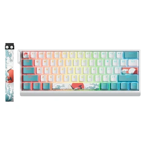 HITIME x XVX 60% Percent Keyboard with Strap, H61 Wired Aluminum Gaming Keyboard, Hot Swappable, Kanagawa Anime PBT Keycaps, RGB Backlit, Cherry Profile, Sound Absorbing Pads, Creamy Linear Switch HITIME x XVX 60% Percent Keyboard with Strap, H61 Wired Aluminum Gaming Keyboard, Hot Swappable, Kanagawa Anime PBT Keycaps, RGB Backlit, Cherry Profile, Sound Absorbing Pads, Creamy Linear Switch