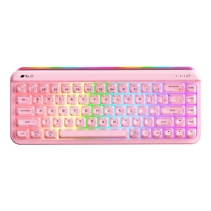 AJAZZ AF68 Wireless Membrane Keyboard, 68% Layout 68-Key Gaming Keyboard, 2.4 GHz/Type-C/BT, RGB Lighting Effects with Integrated Side Light Bar, 4000mAh Battery, Translucent Keycaps AJAZZ AF68 Wireless Membrane Keyboard, 68% Layout 68-Key Gaming Keyboard, 2.4 GHz/Type-C/BT, RGB Lighting Effects with Integrated Side Light Bar, 4000mAh Battery, Translucent Keycaps