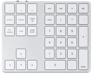 Satechi Bluetooth Extended Numeric Keypad, Rechargeable 34-Key, Silver | U.S. English layout, compatible with MacBook Air/Pro/Neo, iPad Air/Pro, Mac Mini, iMac Satechi Bluetooth Extended Numeric Keypad, Rechargeable 34-Key, Silver | U.S. English layout, compatible with MacBook Air/Pro/Neo, iPad Air/Pro, Mac Mini, iMac