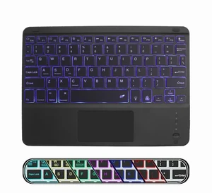 Sunffice Portable Bluetooth Keyboard for ipad, Bluetooth Keyboard with Touchpad Slim 7 Colors Backlit Built in Rechargeable Battery for iOS Android Windows Tablets PC Smartphone Devices(Black) Sunffice Portable Bluetooth Keyboard for ipad, Bluetooth Keyboard with Touchpad Slim 7 Colors Backlit Built in Rechargeable Battery for iOS Android Windows Tablets PC Smartphone Devices(Black)