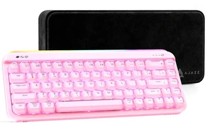 AF68 60% Wireless Gaming Keyboard, Tri Mode, Custom Light Bars, Pink | Wired/Bluetooth/2.4Ghz, RGB Backlight,Translucent Jelly Keycaps, 4000mAh Rechargeable Battery, Velvet Gift Box for Win/Mac AF68 60% Wireless Gaming Keyboard, Tri Mode, Custom Light Bars, Pink | Wired/Bluetooth/2.4Ghz, RGB Backlight,Translucent Jelly Keycaps, 4000mAh Rechargeable Battery, Velvet Gift Box for Win/Mac