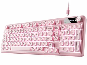 Creamy Keyboard with Number Pad, 98-Key, Media Knob, RGB Backlit-Pink | Jelly keycaps, Plug & Play, Soft Click Typing, 2-Stage Tilt Legs, Office Cute Desk Setup for Laptop, PC, Windows, EWEADN V102 Creamy Keyboard with Number Pad, 98-Key, Media Knob, RGB Backlit-Pink | Jelly keycaps, Plug & Play, Soft Click Typing, 2-Stage Tilt Legs, Office Cute Desk Setup for Laptop, PC, Windows, EWEADN V102