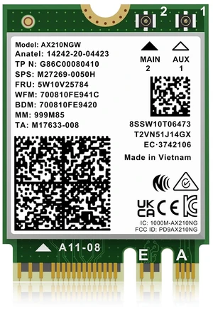 WiFi 6E Wireless Card AX210NGW, Bluetooth 5.3 Tri-Band 5400Mbps M.2/NGFF Network for PC Laptop AX210 Network Card Support Windows 10/11 (64bit) WiFi 6E Wireless Card AX210NGW, Bluetooth 5.3 Tri-Band 5400Mbps M.2/NGFF Network for PC Laptop AX210 Network Card Support Windows 10/11 (64bit)