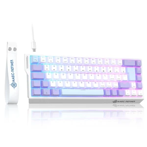 Magic-Refiner X68 HE 8KHz Rapid Trigger Mechanical Gaming Keyboard,60% Wired,Hall Effect Magnetic Switch,Adjustable Actuation,RGB Backlit,Snap Tap, RGB Backlit for PC/Mac, Purple&White Magic-Refiner X68 HE 8KHz Rapid Trigger Mechanical Gaming Keyboard,60% Wired,Hall Effect Magnetic Switch,Adjustable Actuation,RGB Backlit,Snap Tap, RGB Backlit for PC/Mac, Purple&White