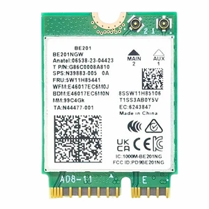 Electronics BE201 WiFi 7 Card | Tri-Band Wi-Fi | Up to 5.8 Gbps | CNVio3 M.2 WiFi Card for PC | Supports Bluetooth 5.4 | Requires Intel 13th+ Gen CPU Windows 10/11, Linux | BE201NGW Electronics BE201 WiFi 7 Card | Tri-Band Wi-Fi | Up to 5.8 Gbps | CNVio3 M.2 WiFi Card for PC | Supports Bluetooth 5.4 | Requires Intel 13th+ Gen CPU Windows 10/11, Linux | BE201NGW